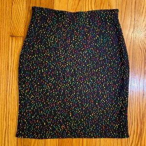 Teri Jon Black Multicolor Pencil Skirt